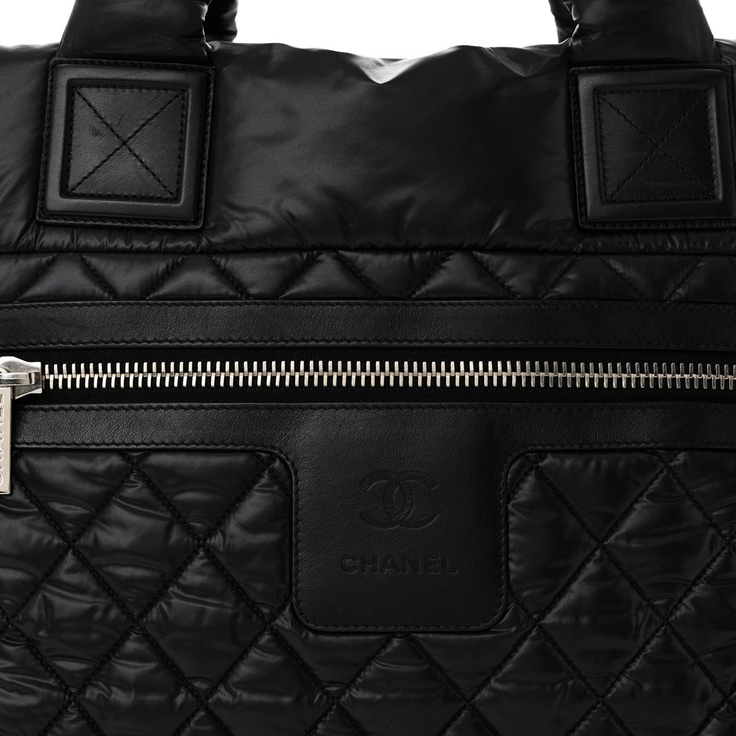 Chanel Nylon Quilted Large Coco Cocoon Tote Black 9 of 11