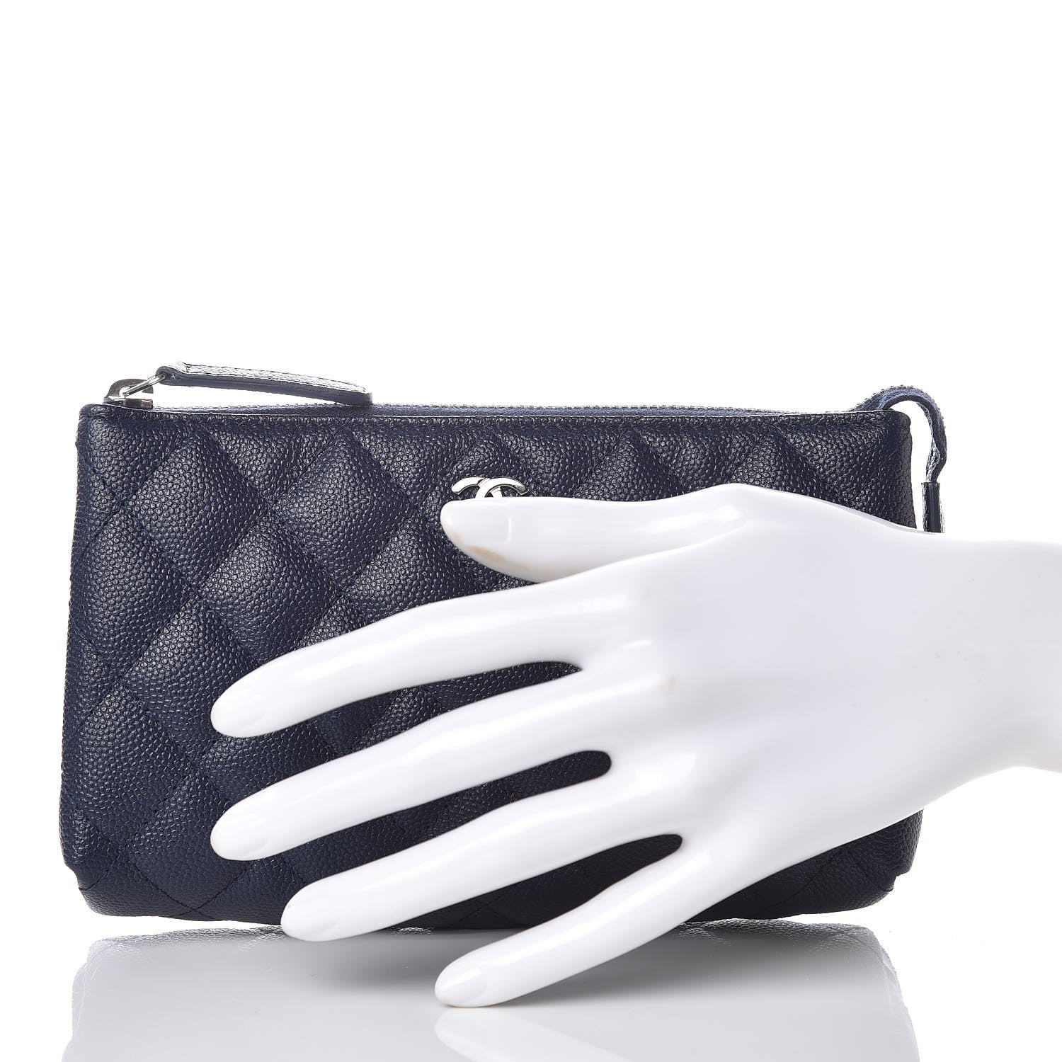 Chanel Caviar Quilted Small Pouch Navy 2 of 9