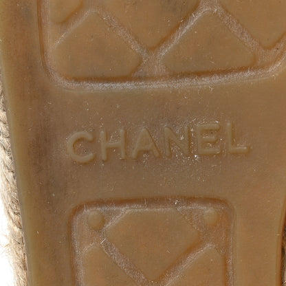 Chanel Mesh Grosgrain CC Espadrilles 36 Beige Black 6 of 9
