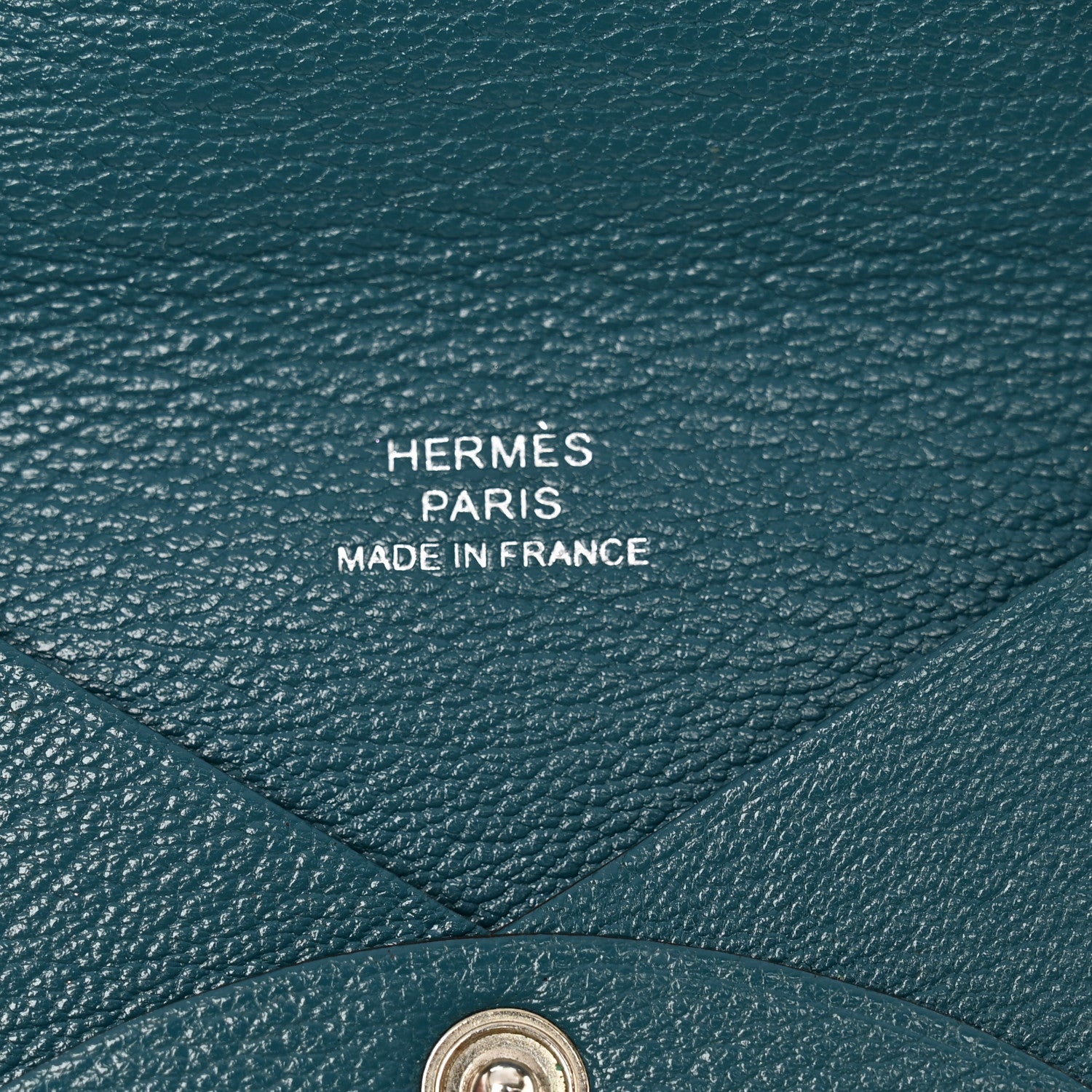 Hermes Chevre Mysore Calvi Card Case Vert Bosphore 6 of 7