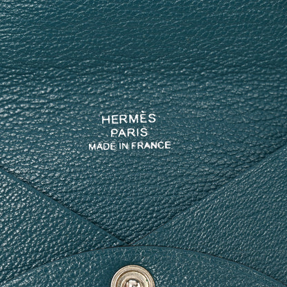 Hermes Chevre Mysore Calvi Card Case Vert Bosphore 6 of 7