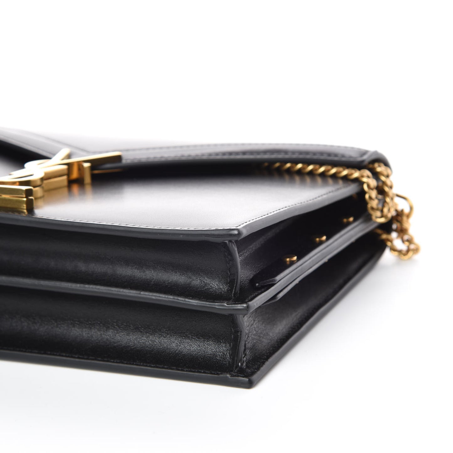 Smooth Calfskin Monogram Cassandra Clasp Bag Black
