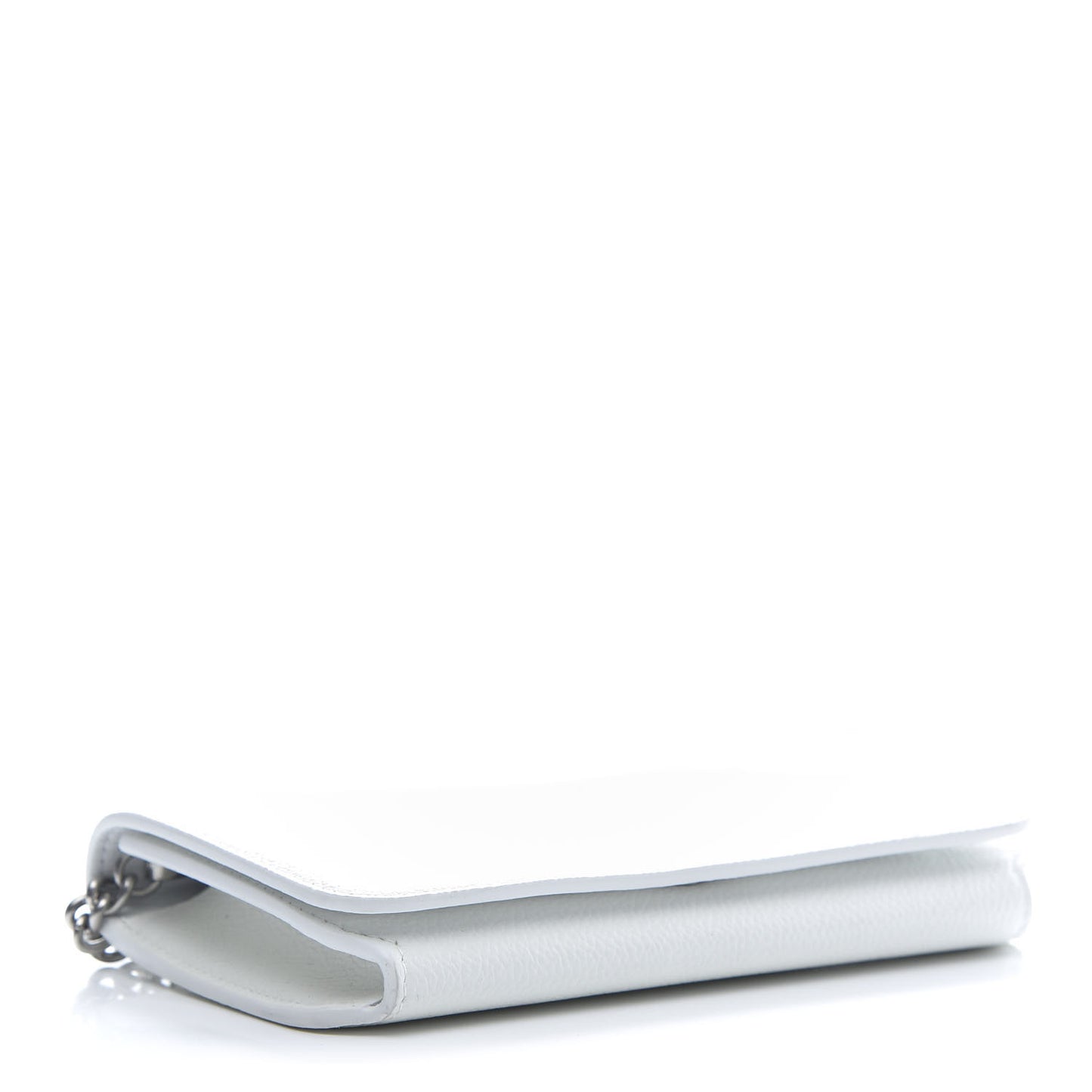 Grained Calfskin Logo Cash Phone Holder Wallet On Chain White Fluo Pink