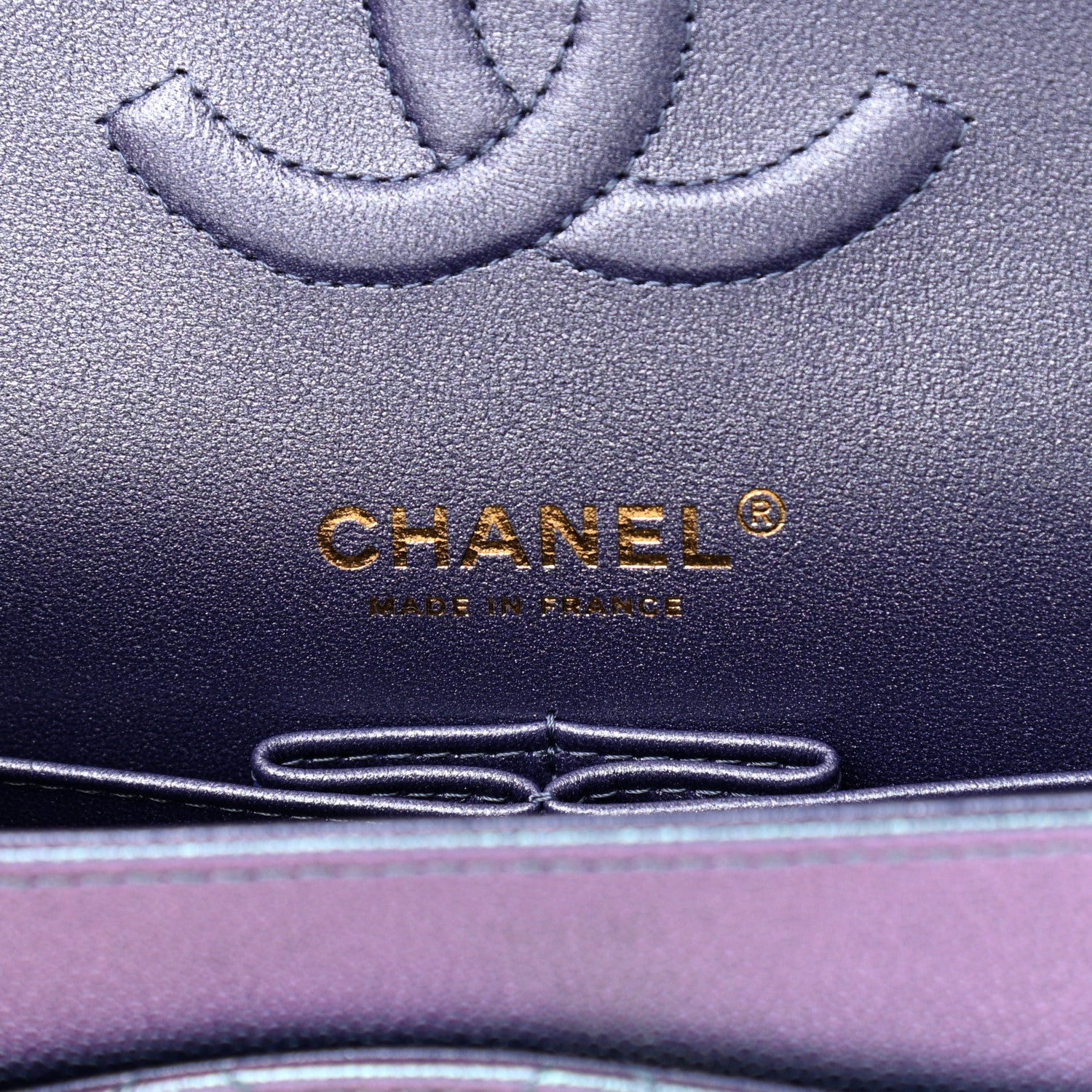 Chanel Iridescent Caviar Quilted Medium Double Flap Dark Blue 6 of 11