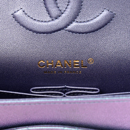 Chanel Iridescent Caviar Quilted Medium Double Flap Dark Blue 6 of 11