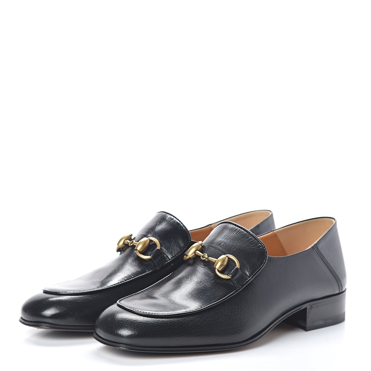 Goatskin Womens Horsebit Mid-Heel Loafers 36 Black