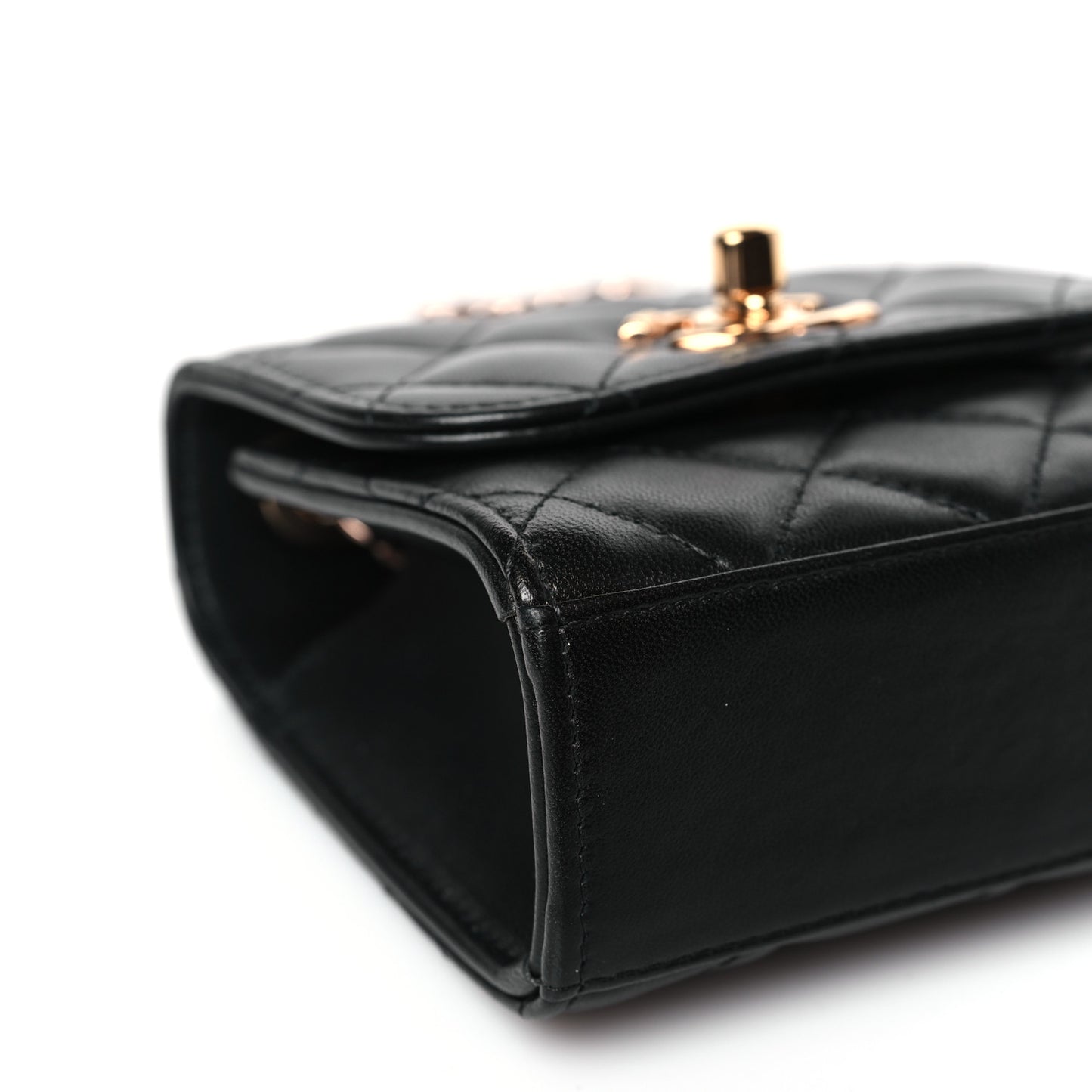 Lambskin Quilted Mini Trendy CC Chain Wallet Black