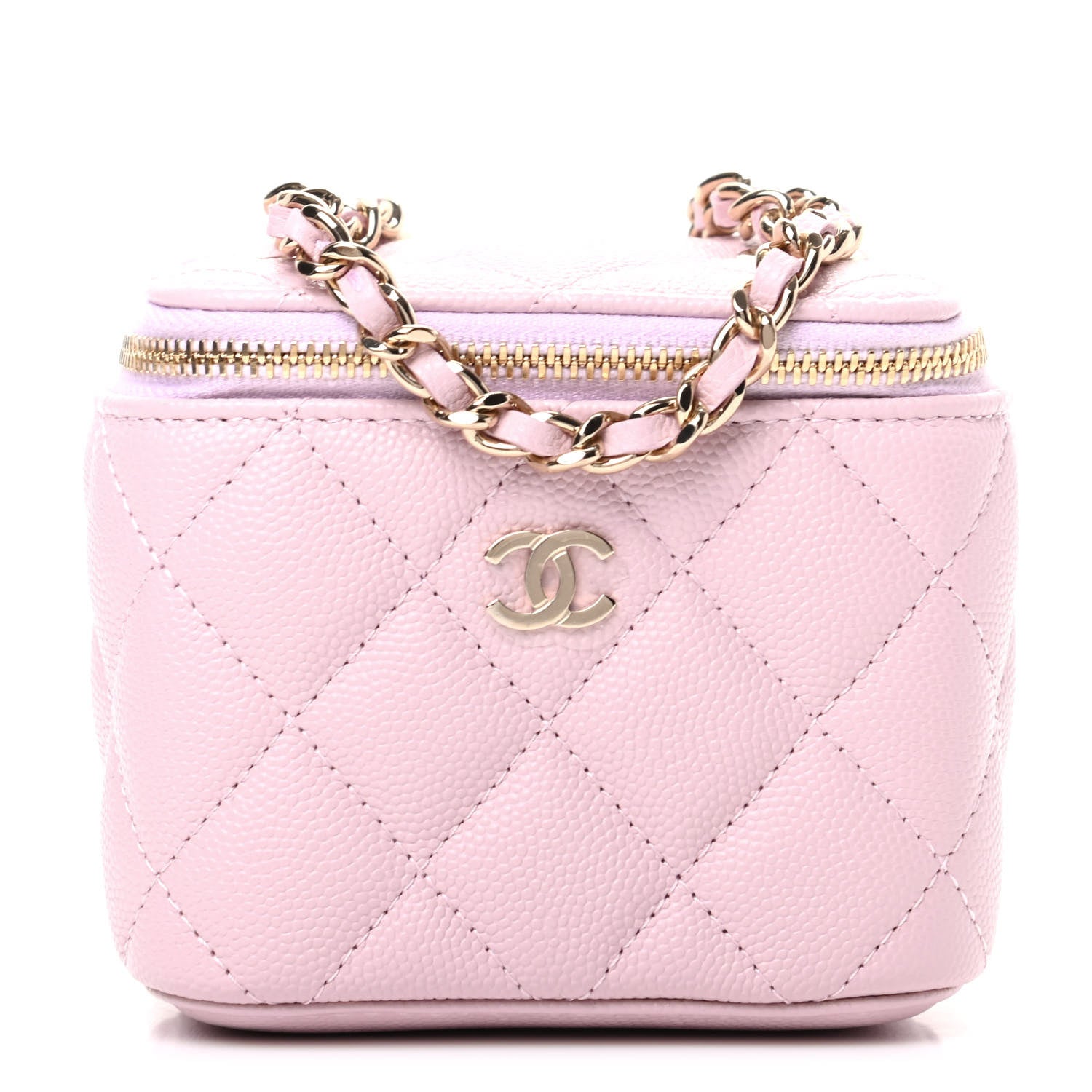 Chanel Caviar Quilted Mini Vanity Case With Chain Light Pink 1 of 10