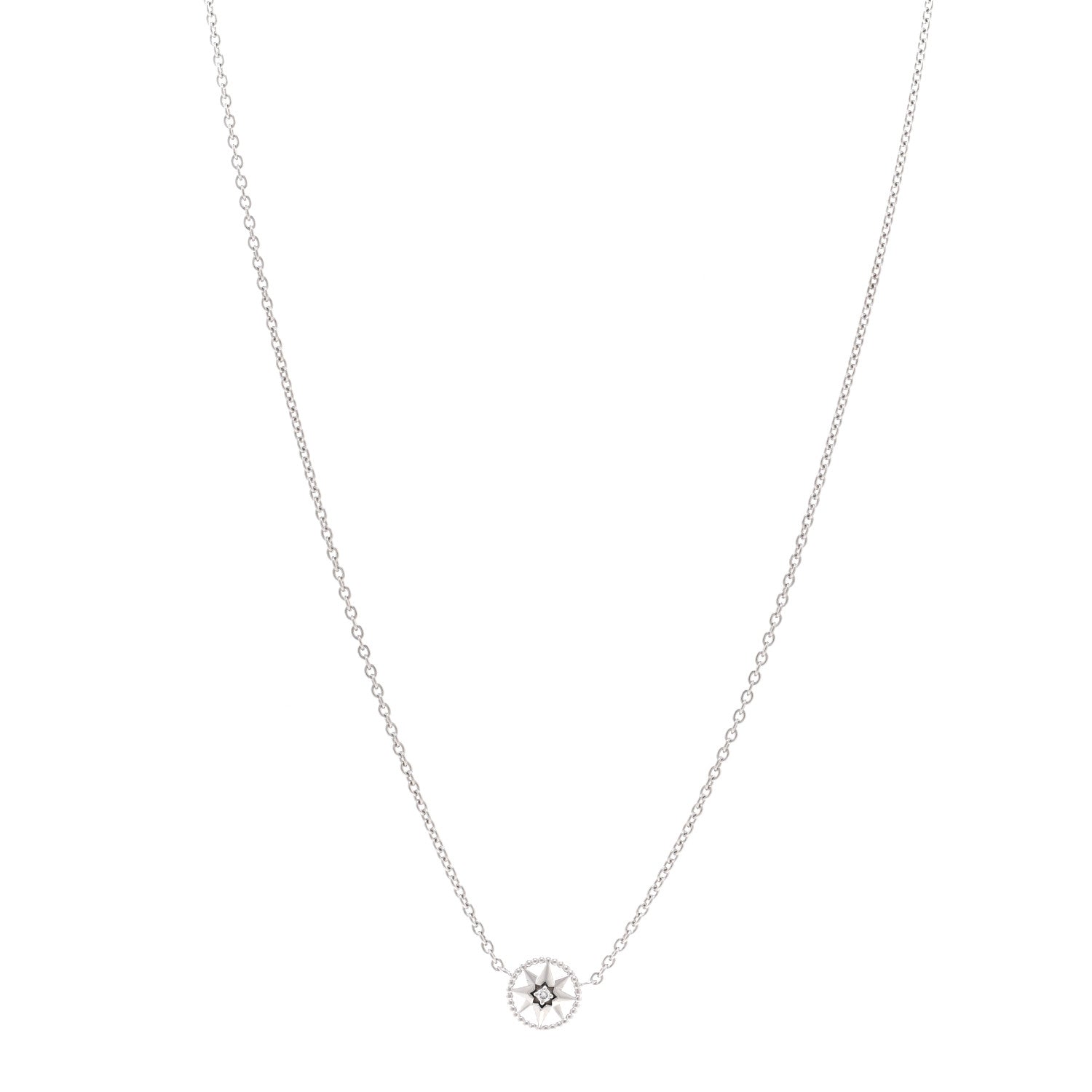 Christian Dior 18K White Gold Diamond Rose Des Vents Necklace 1 of 4