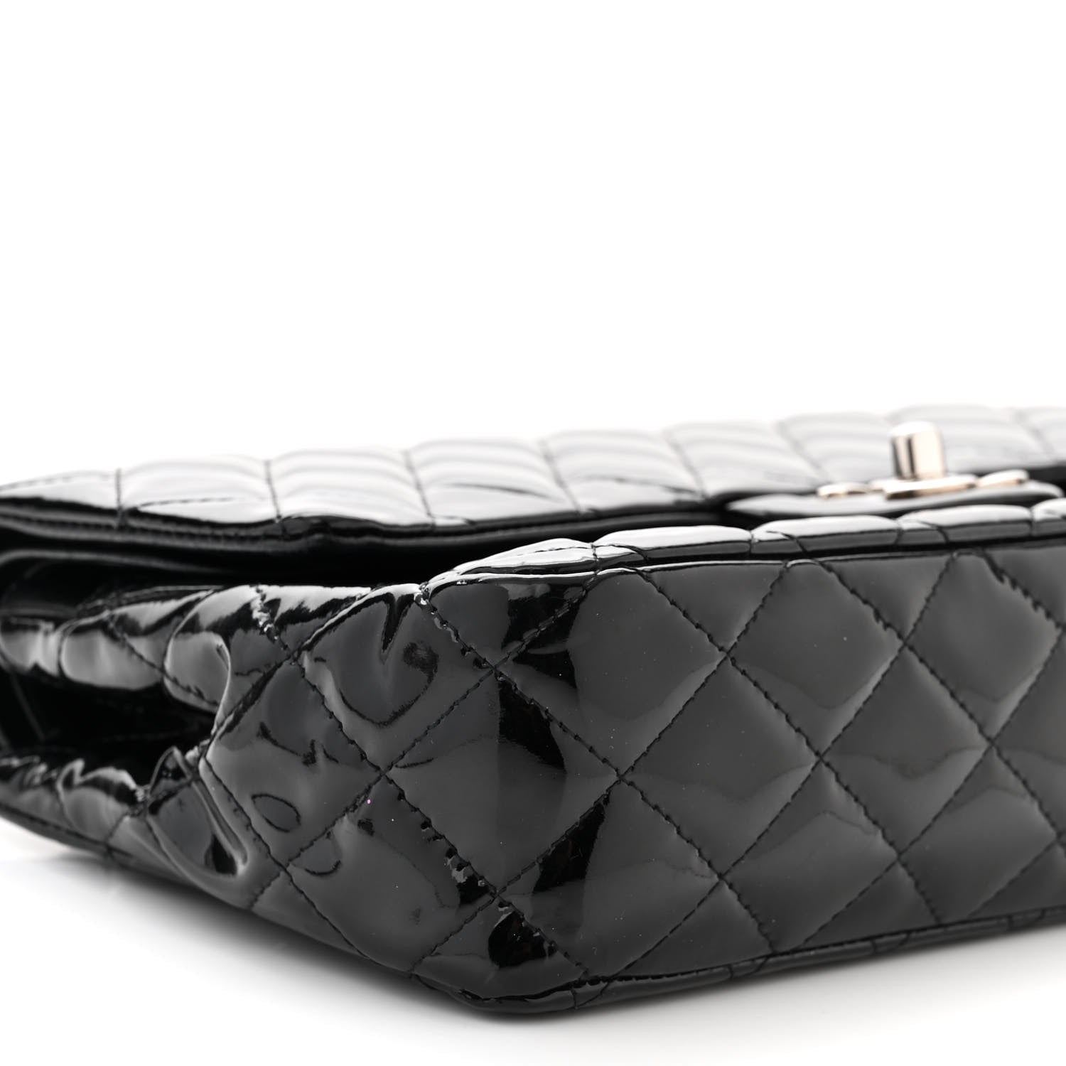 Chanel Patent Quilted Medium Double Flap Black 9 of 10