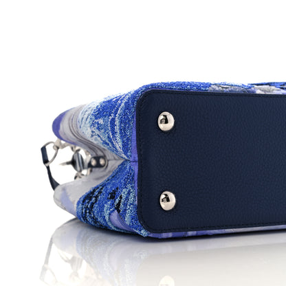 Louis Vuitton Taurillon Donna Huanca Capucines MM Blue 9 of 10