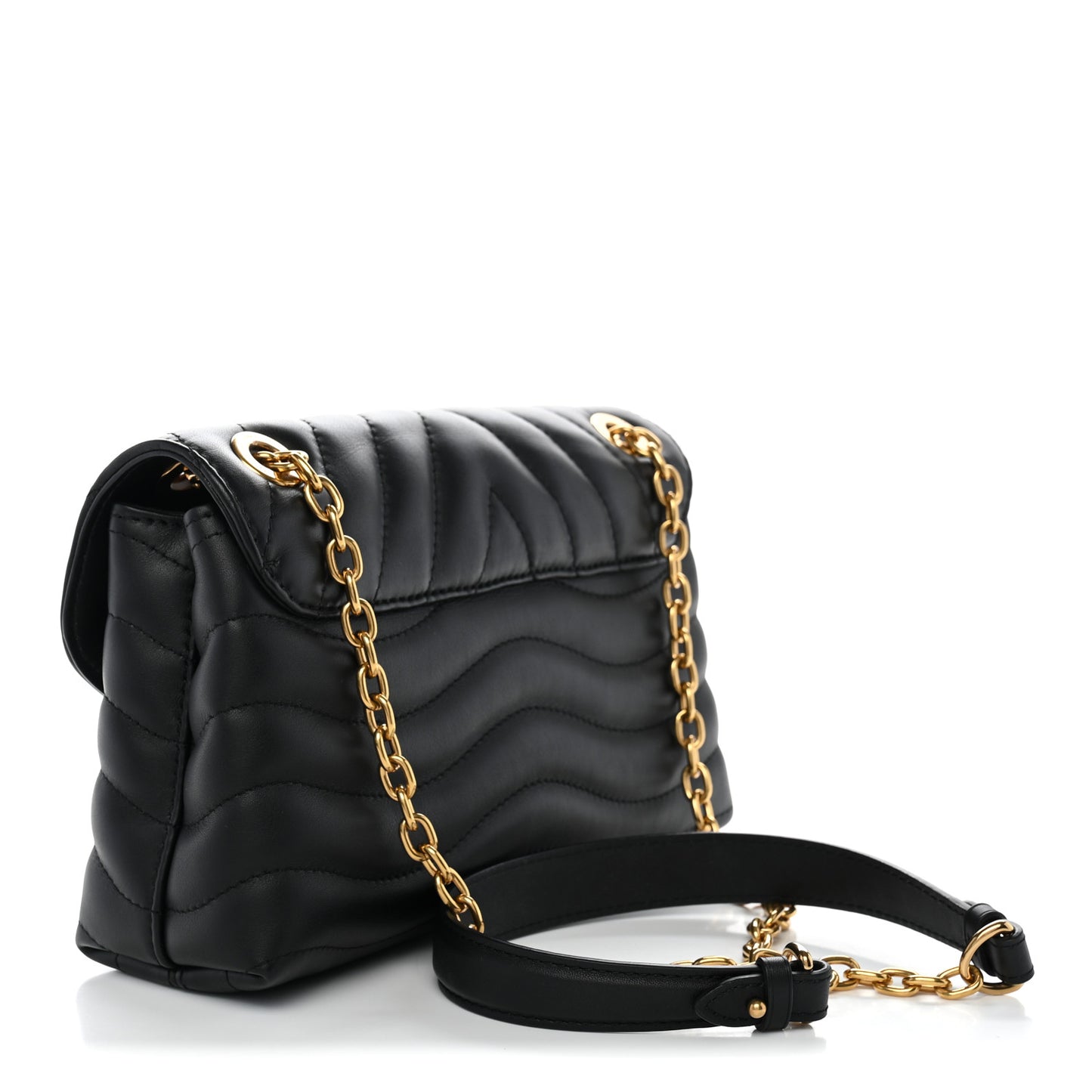Calfskin LV New Wave Chain Bag Black