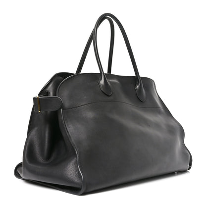The Row Polished Saddle Calfskin Soft Margaux 17 Black 3 of 9