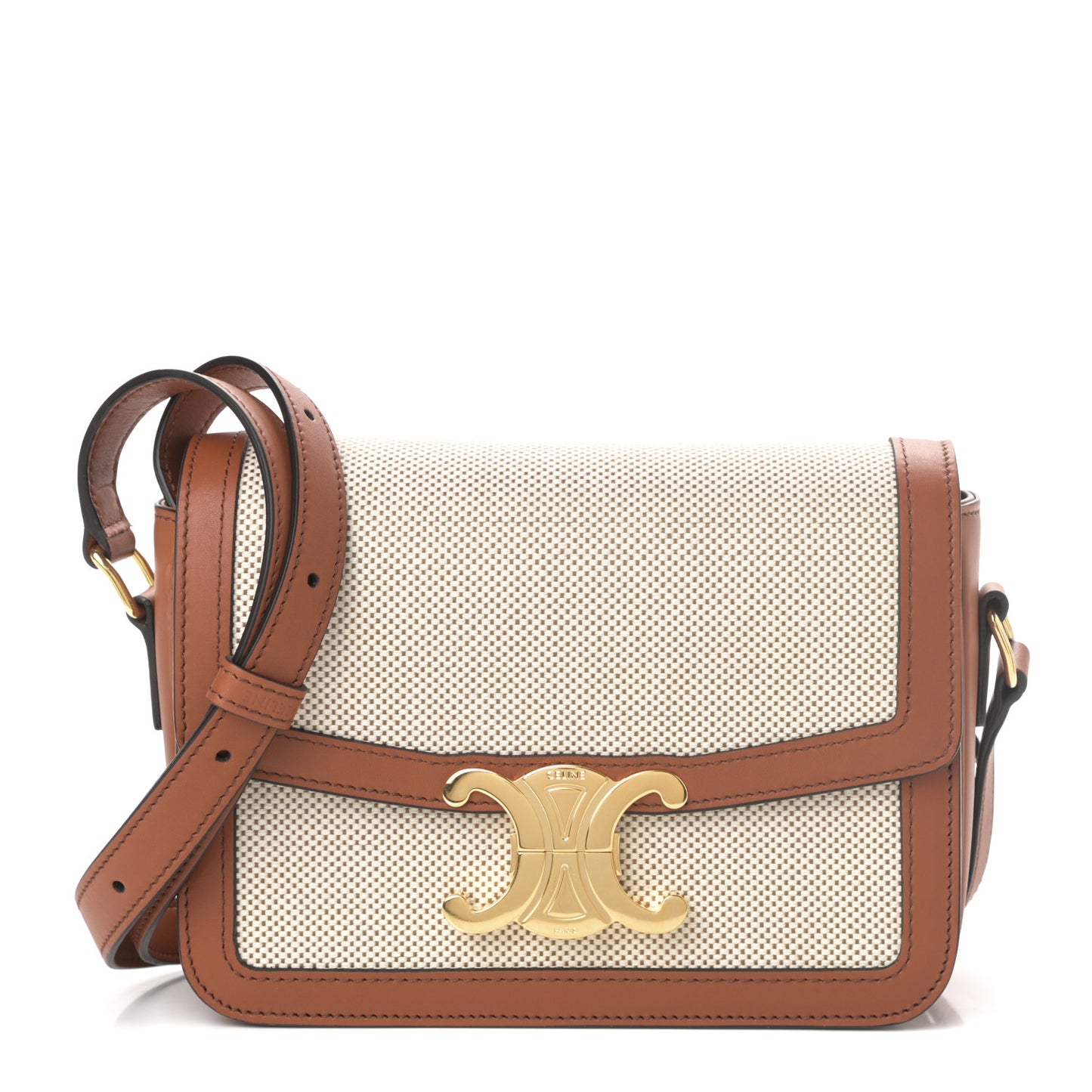 Textile Natural Calfskin Teen Triomphe White Tan
