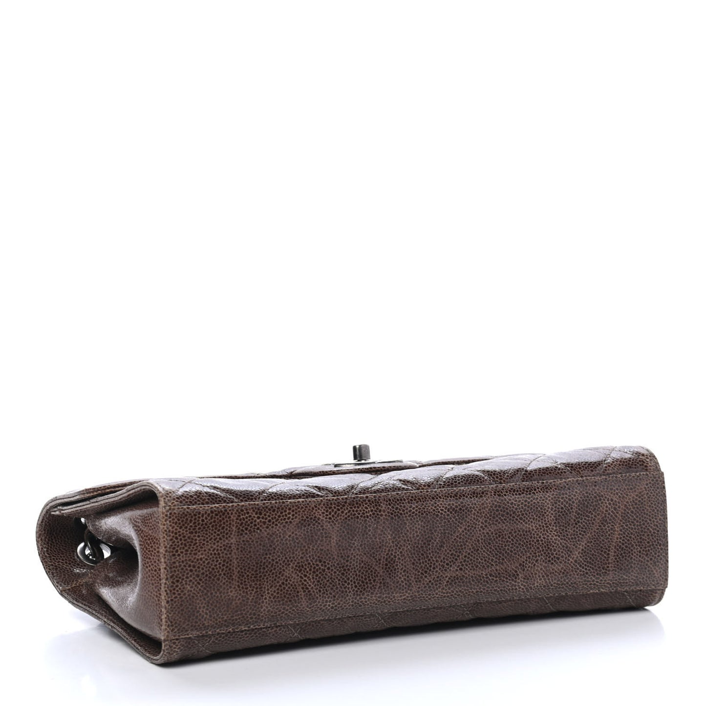 Crumpled Grained Calfskin Medium CC Crave Flap Brown