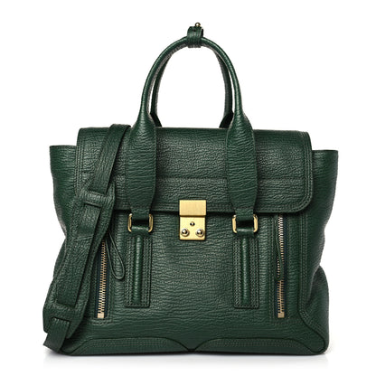 3.1 Phillip Lim Textured Calfskin Medium Pashli Satchel Jade 2 of 10