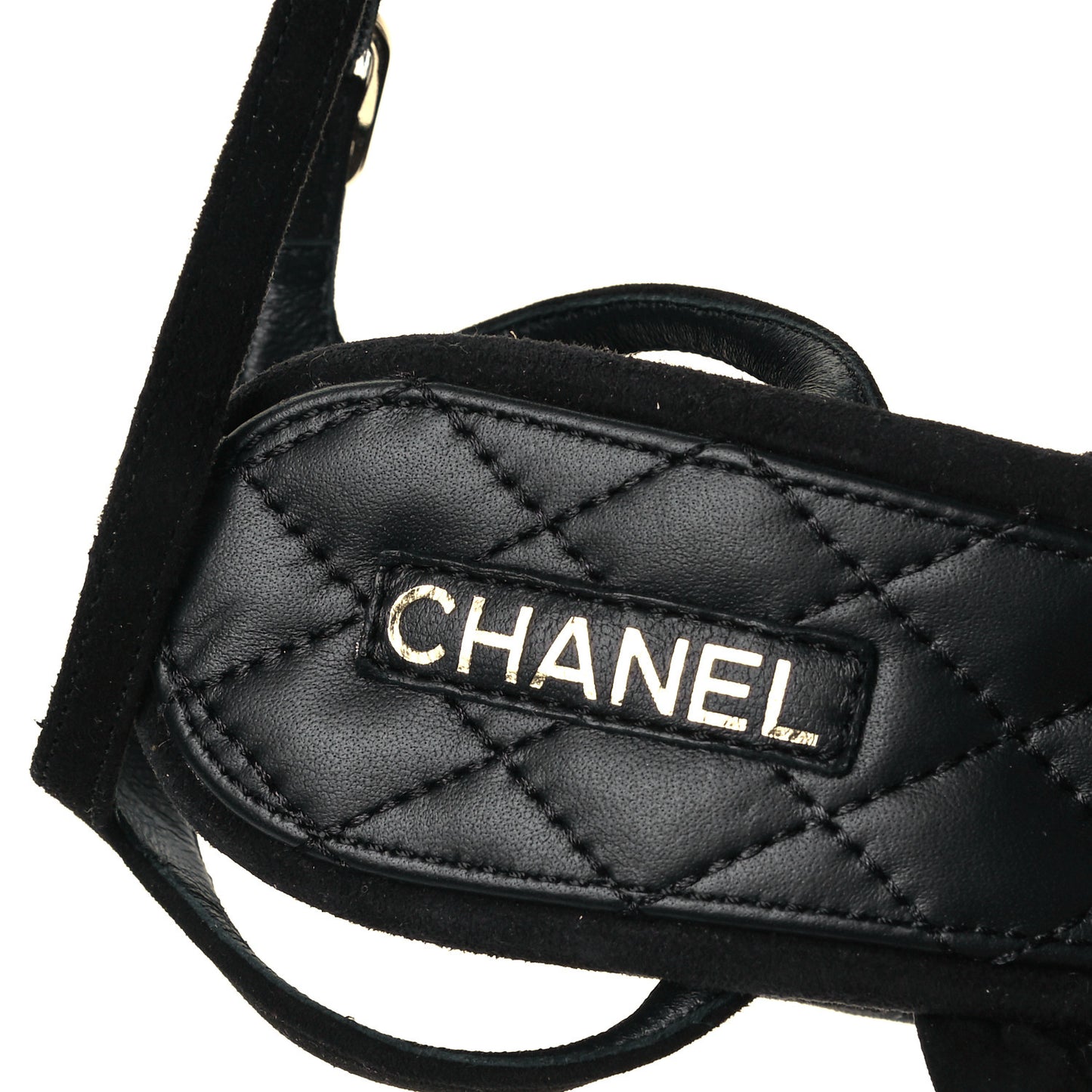 Kid Suede Chain Braided Sandals 36 Black