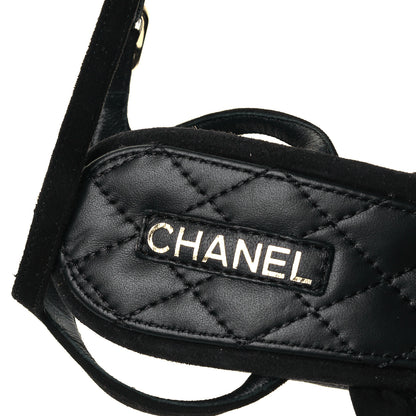 Chanel Kid Suede Chain Braided Sandals 36 Black 7 of 7