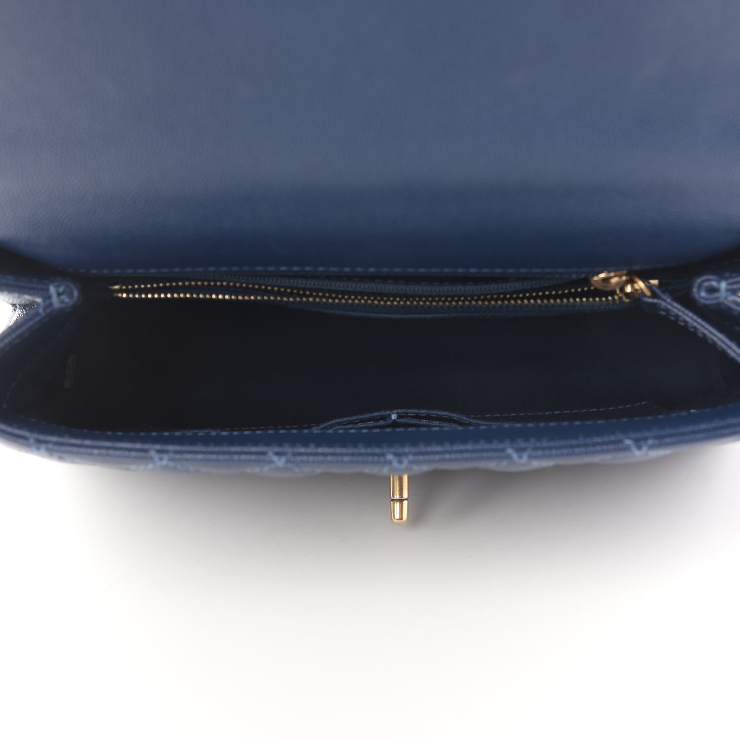 Chanel Caviar Quilted Small Coco Handle Flap Blue 5 of 14