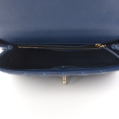 Chanel Caviar Quilted Small Coco Handle Flap Blue 5 of 14