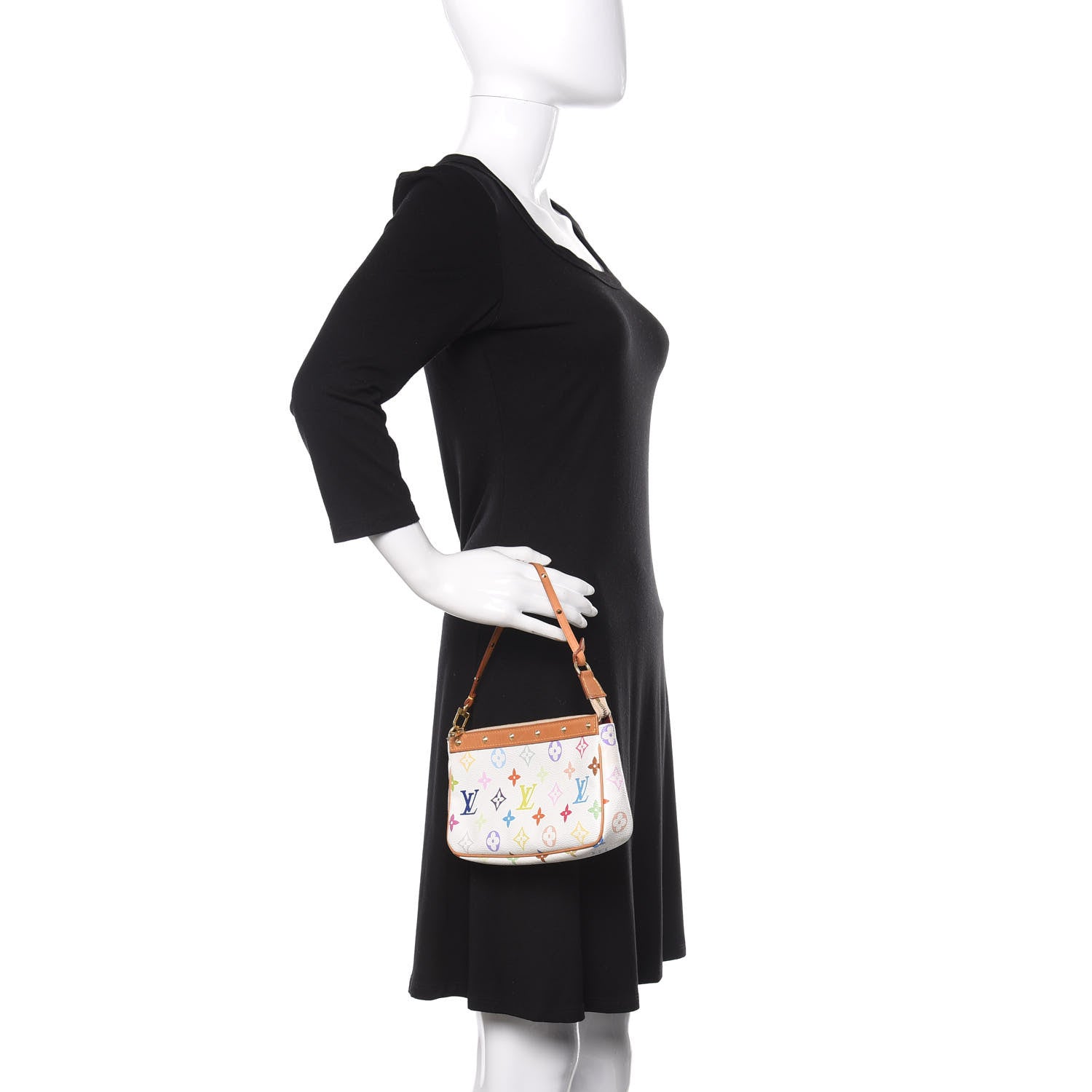 Louis Vuitton Monogram Multicolor Pochette Accessories White 2 of 12