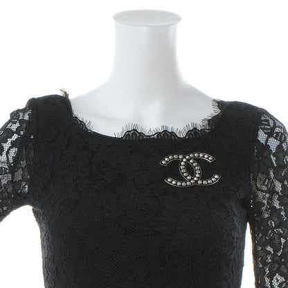 Chanel Studded Resin Large CC Pin Brooch Black 2 of 5