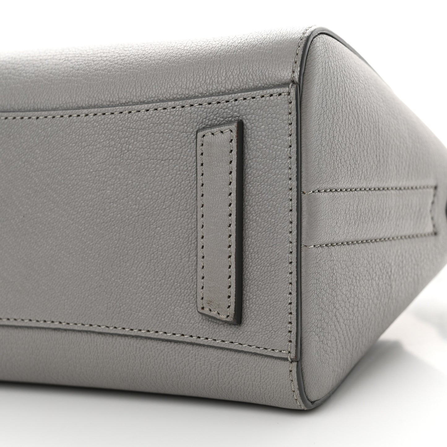 Sugar Goatskin Mini Antigona Pearl Grey