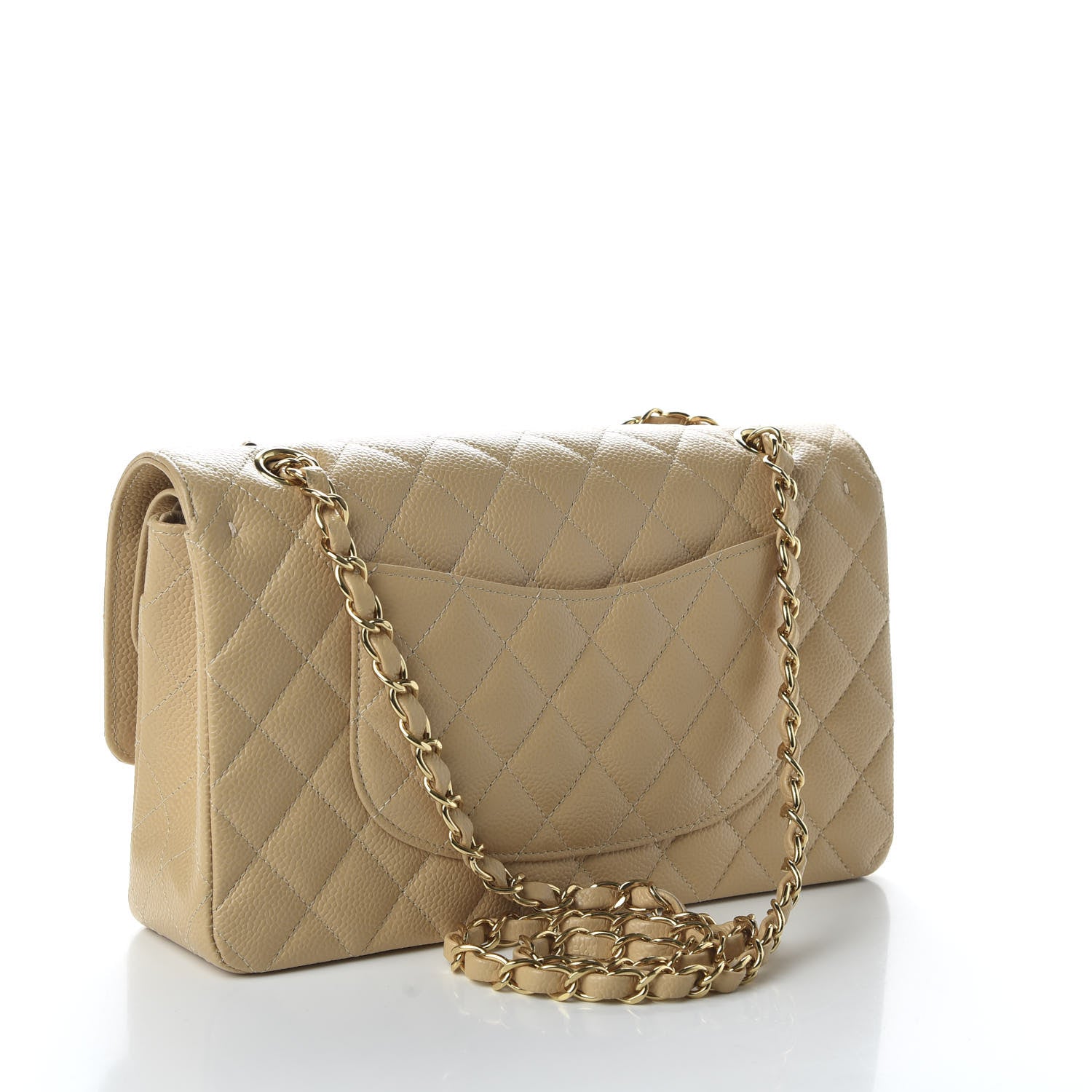 Chanel Caviar Quilted Medium Double Flap Beige 3 of 11