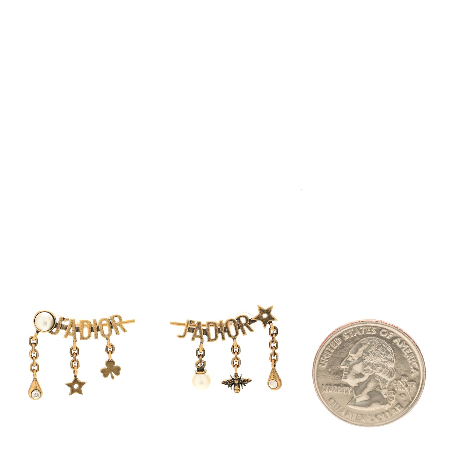 Pearl Crystal J'Adior Earrings Aged Gold