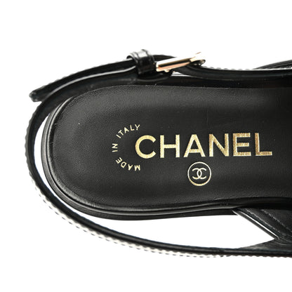Chanel Shiny Calfskin Slingback Loafers 40.5 Black 8 of 10