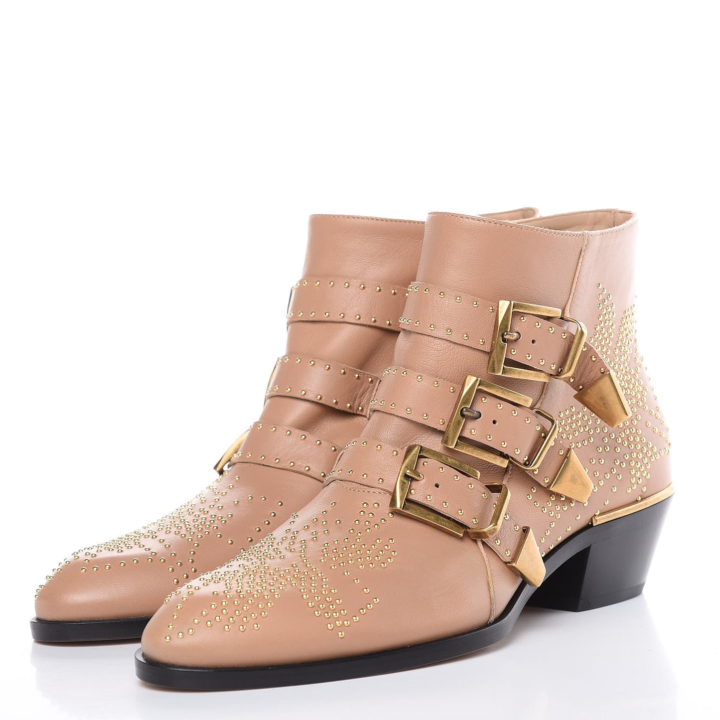 Nappa Sheepskin Studded Susanna Ankle Boots 37.5 Reef Shell
