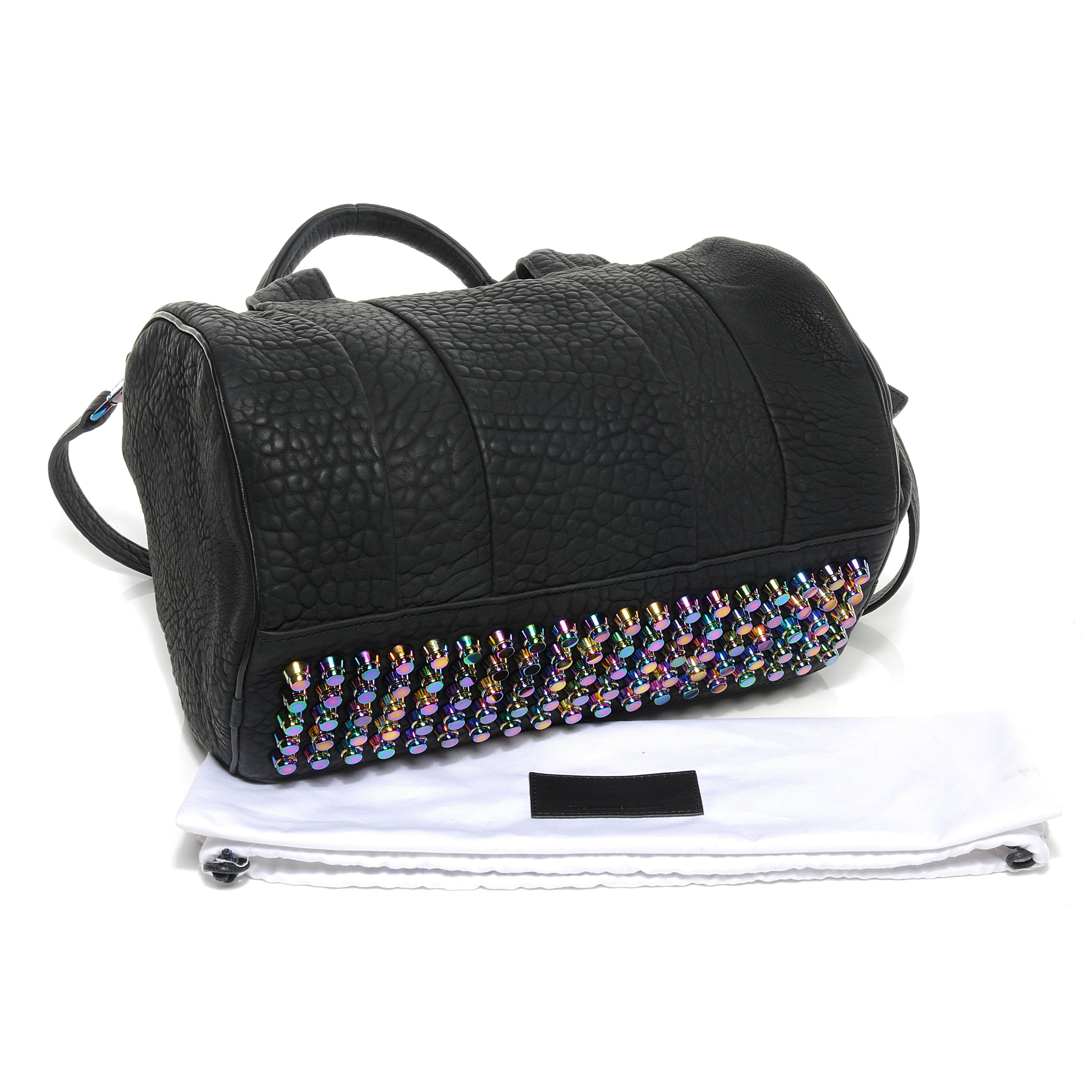Alexander Wang Leather Rocco Duffel Matte Black w Iridescent