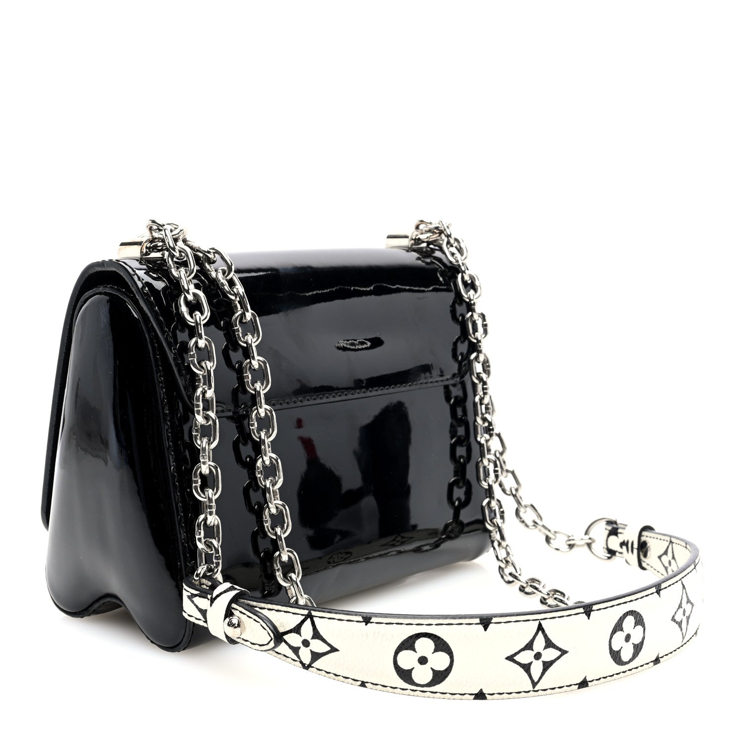 Louis Vuitton Patent Monogram Twist Shoulder Bag PM Black 4 of 10