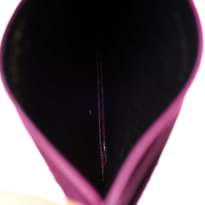Saint Laurent Grain De Poudre Matelasse Chevron Monogram Credit Card Case Dark Grape 5 of 8