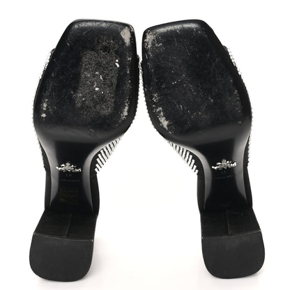 Prada Satin Crystal Logo 65mm Slide Sandals 41 Cristal 6 of 9