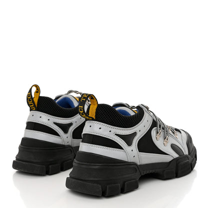 Gucci X SEGA Mesh Technical Canvas Calfskin Reflective Mens Flashtrek Sneakers 10.5 Silver Black 4 of 8