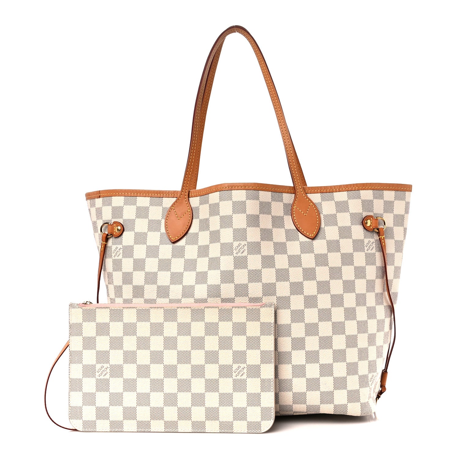 Louis Vuitton Damier Azur Neo Neverfull MM Rose Ballerine 1 of 15