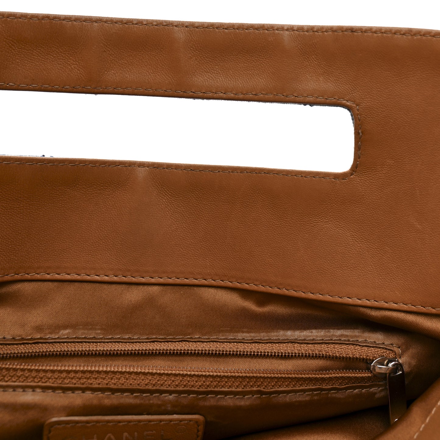 Denim Lambskin Quilted CC Clutch Blue