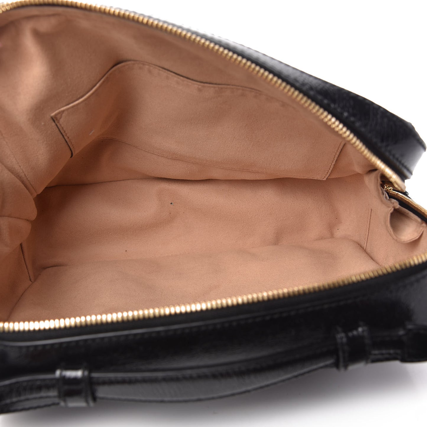 Suede Patent Web Small Ophidia Top Handle Shoulder Bag Black