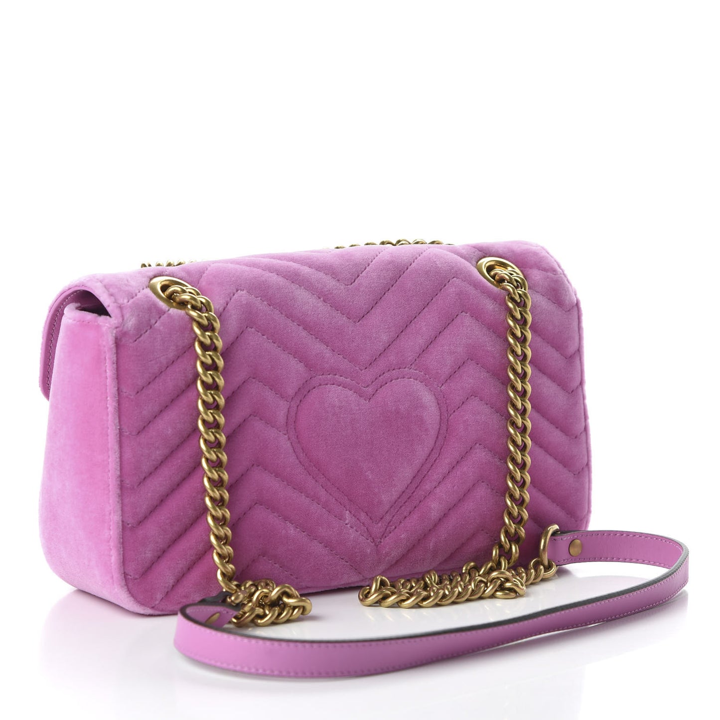 Velvet Matelasse Marquise Crystals Embroidered Small GG Marmont Shoulder Bag Malva