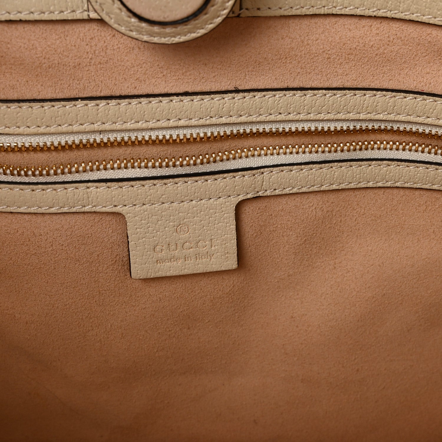 Gucci GG Supreme Monogram Textured Calfskin Web Medium Ophidia Shopping Tote Beige Ebony Mystic White 6 of 10