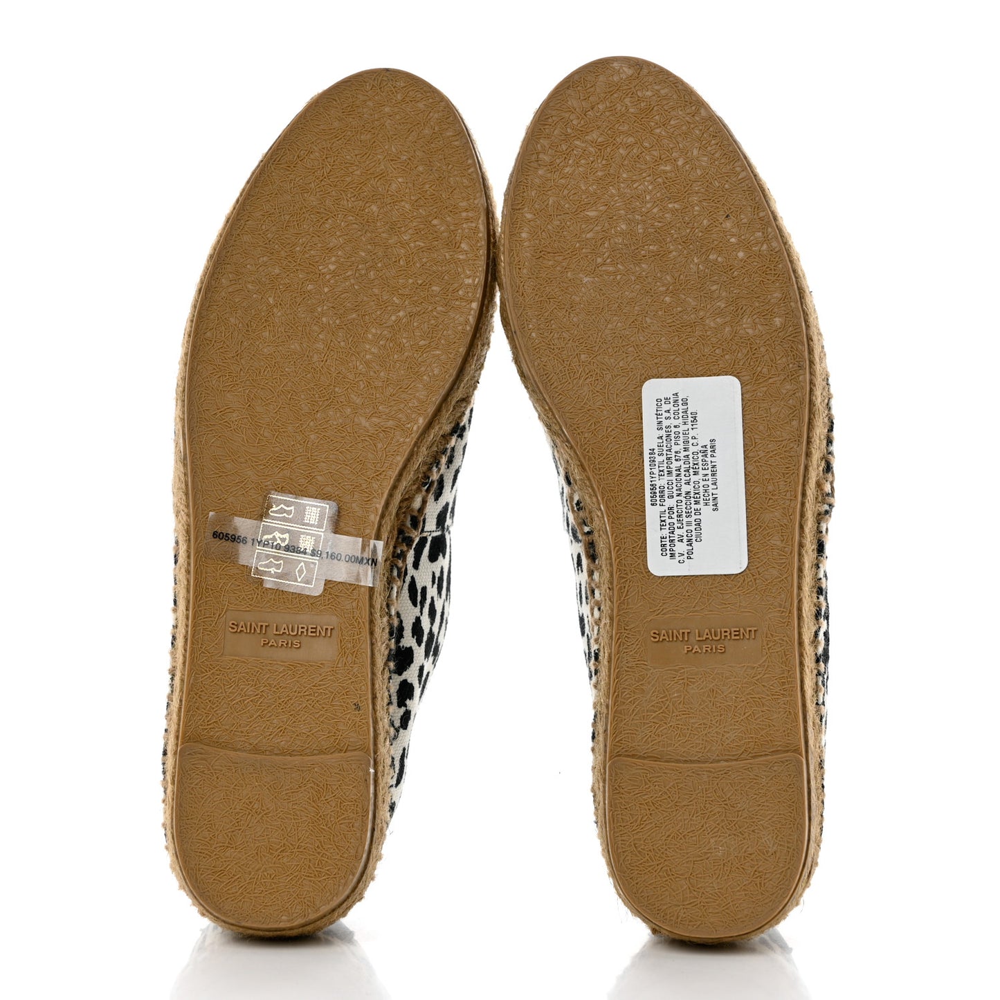 Canvas Leopard Print Espadrilles 36 Latte Black