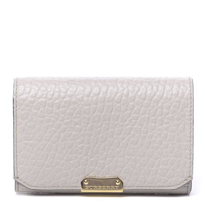 Burberry Signature Grain Calfskin Compact Wallet Stone White 1 of 9