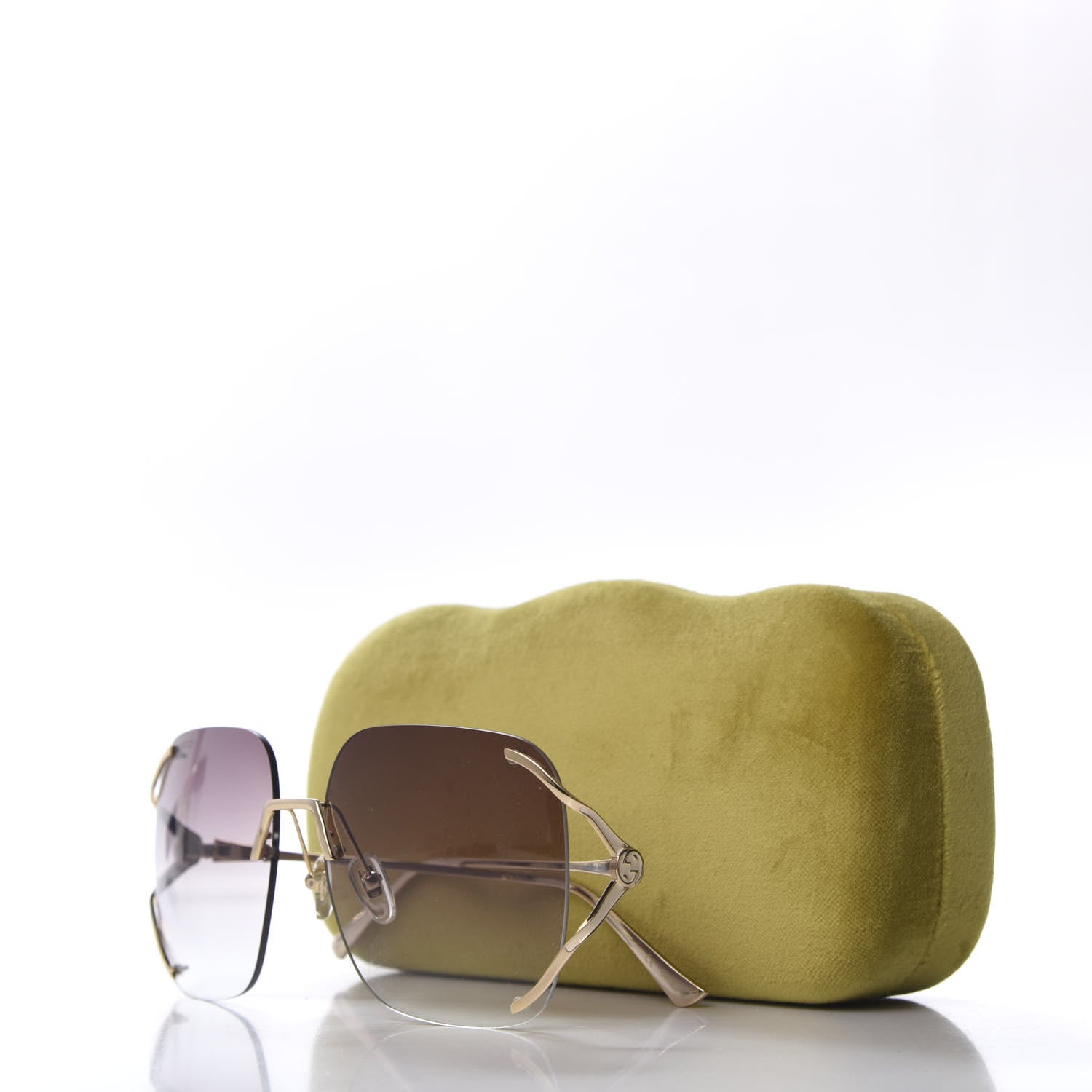 Gucci Oversized Sunglasses GG0646S Gold Brown 8 of 8