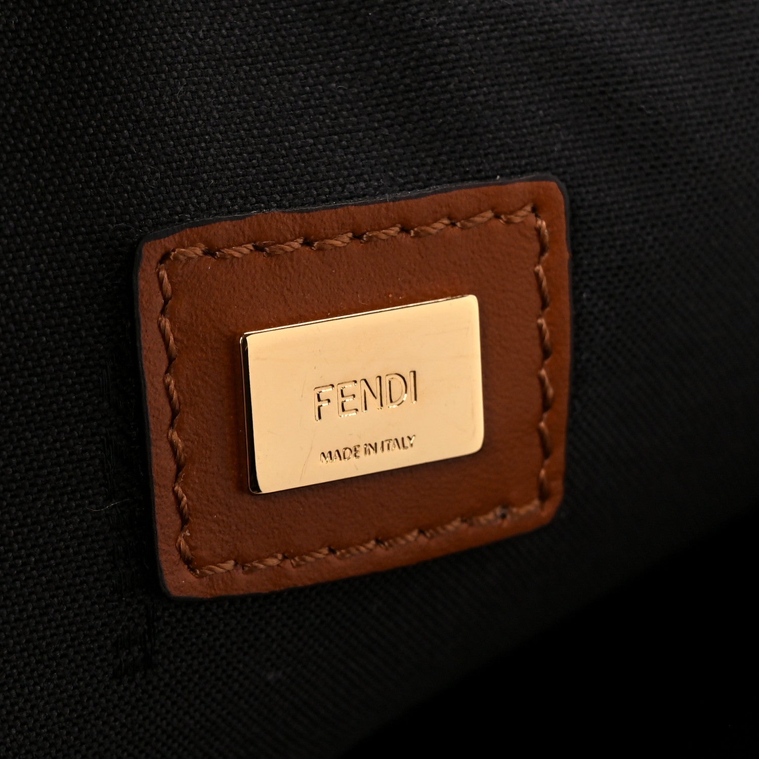 Fendi Vitello King Logo Embossed Large Flat Pouch Cuoio 1705718
