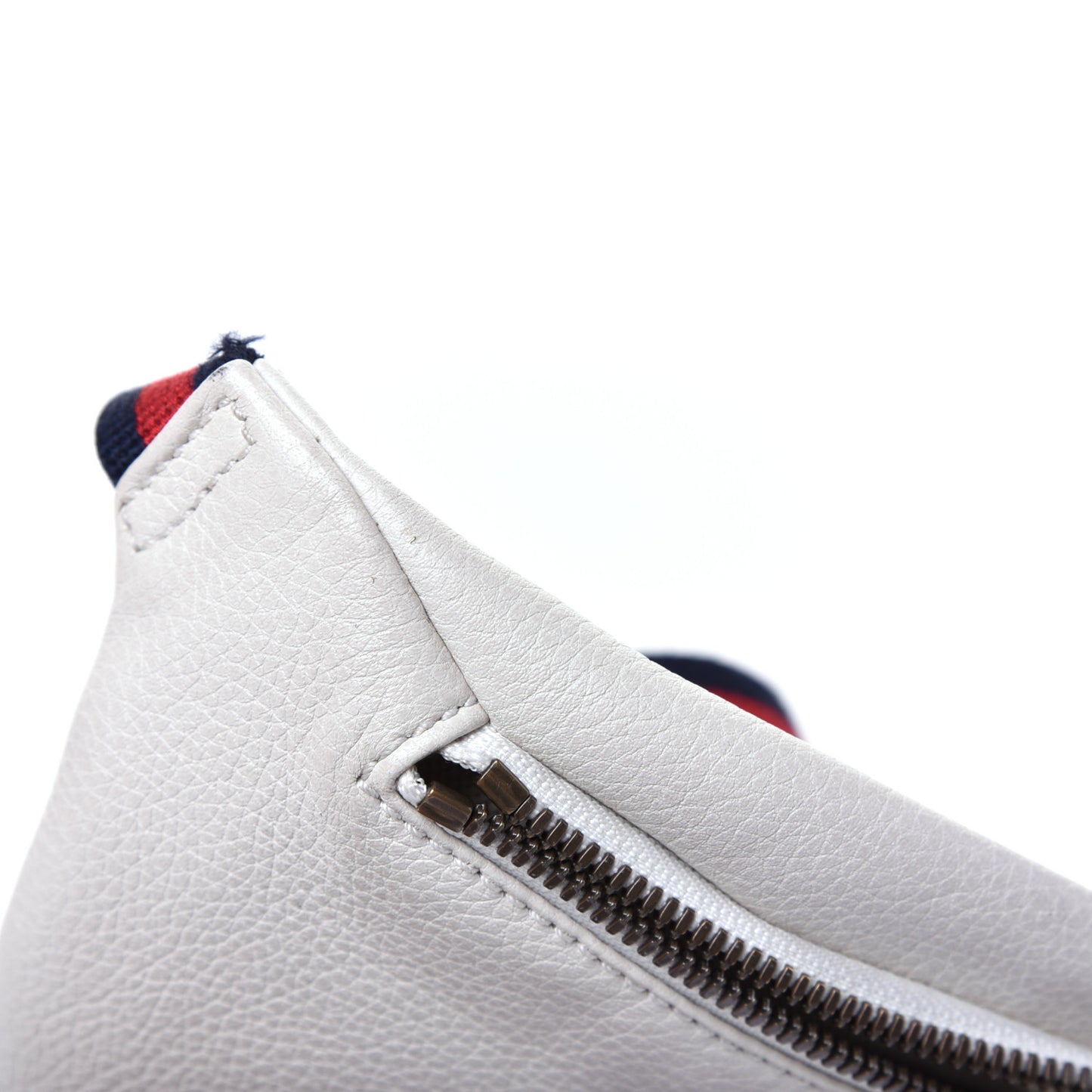 Grained Calfskin Small Logo Belt Bag White