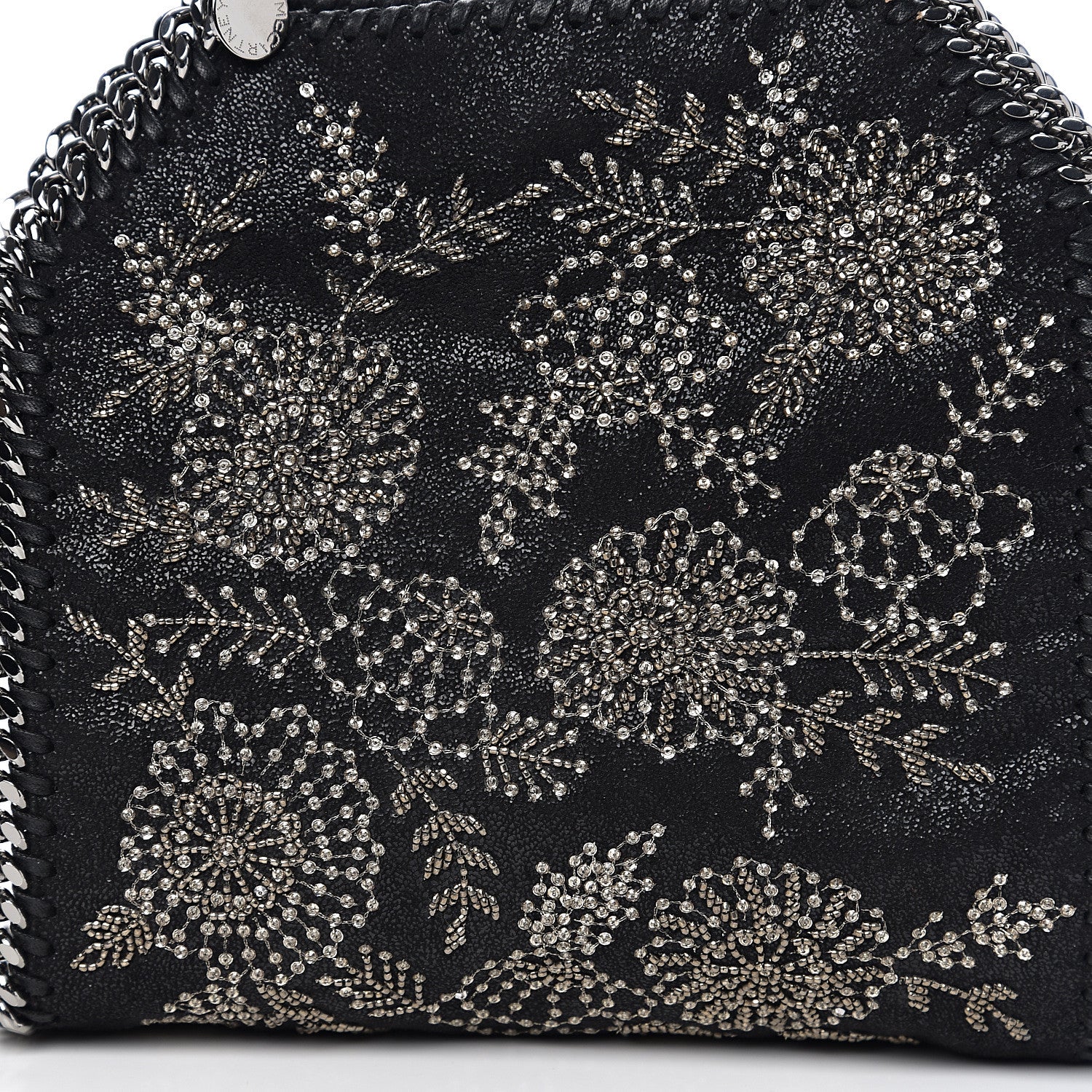Stella McCartney Bead Embellished Shaggy Deer Mini Falabella Tote Black 8 of 8