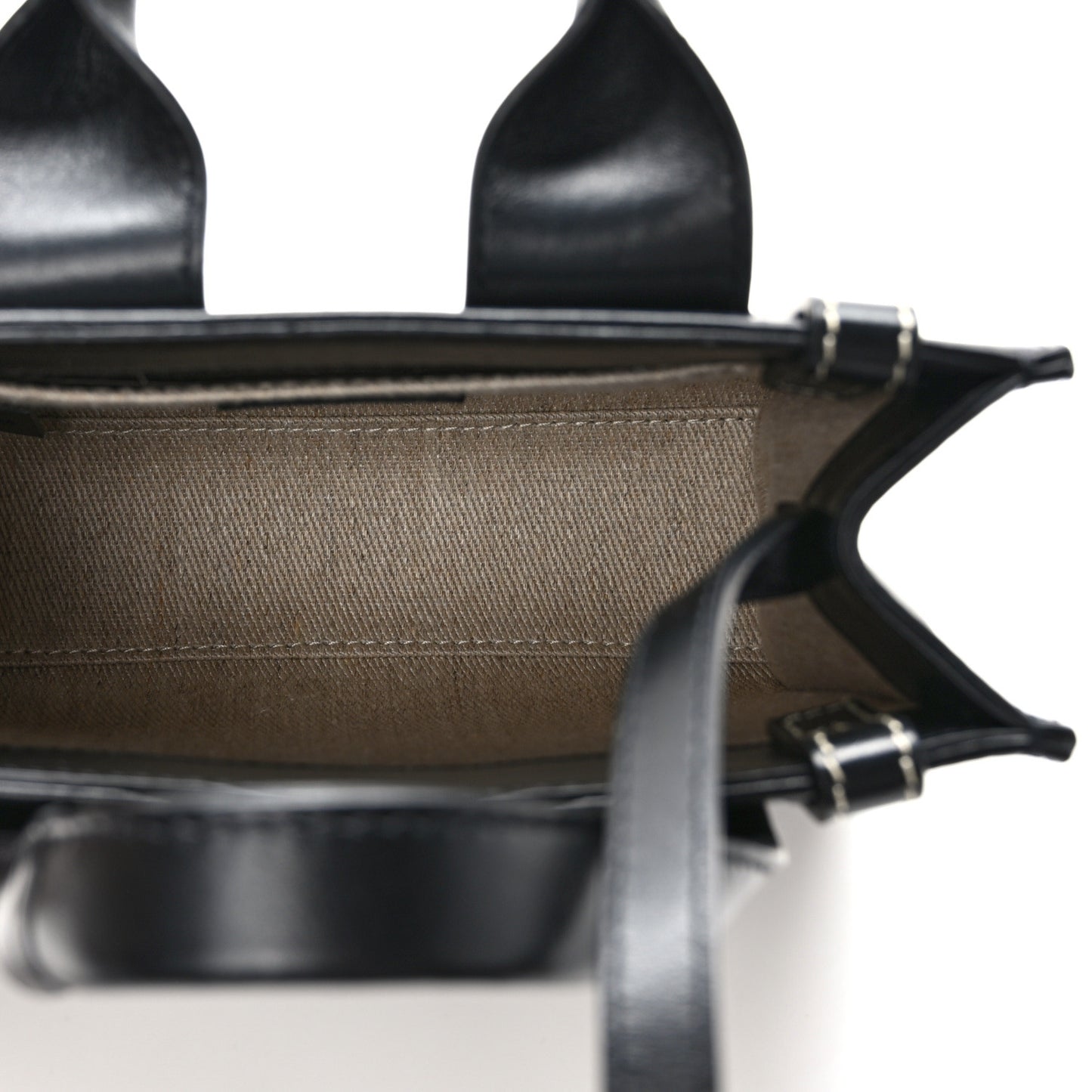 Calfskin Mini Woody Ribbon Tote Black