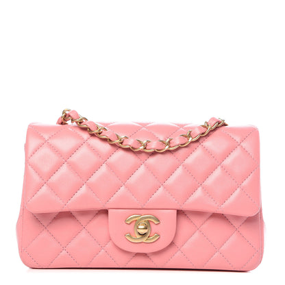Chanel Lambskin Quilted Mini Rectangular Flap Pink 1 of 22