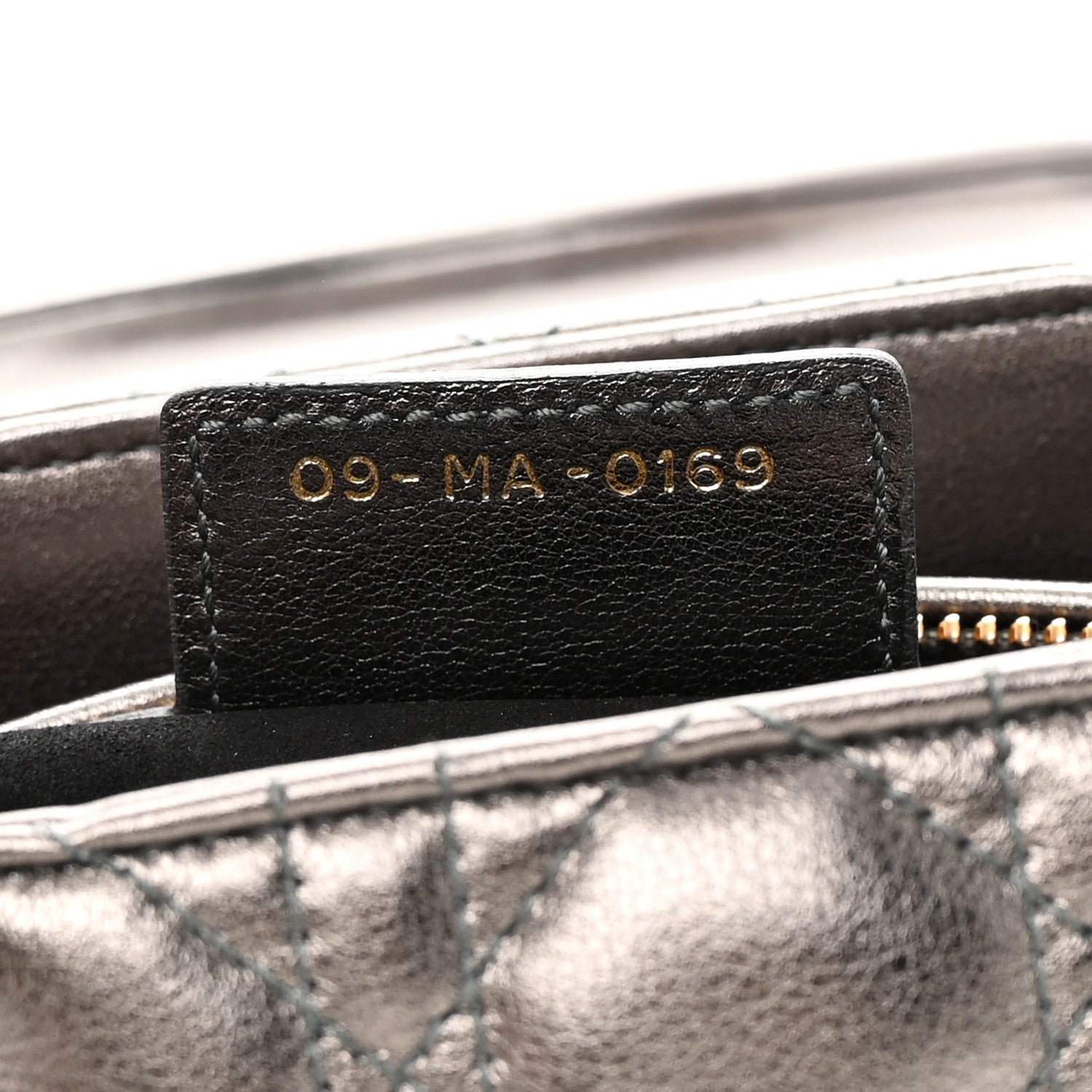 Christian Dior Metallic Calfskin Cannage Medium Lady Dior Gunmetal Grey 7 of 13